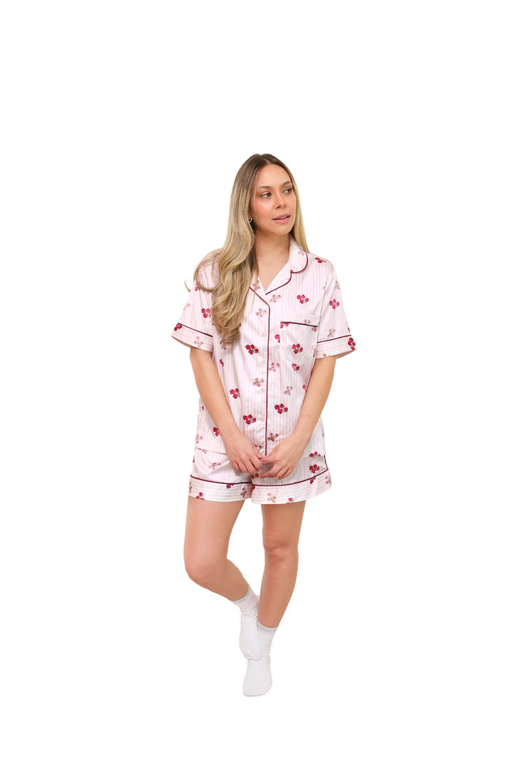 Pijama Short Manga Corta Flowers